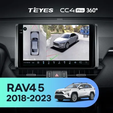 Штатная магнитола Teyes CC4 Pro 360 8/128 Toyota RAV4 5 XA50 (2018-2023) F2 Тип-A
