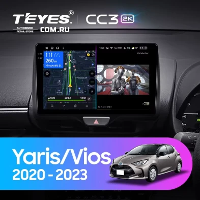 Штатная магнитола Teyes CC3 2K 4/32 Toyota Vios (2020-2023) Правый руль