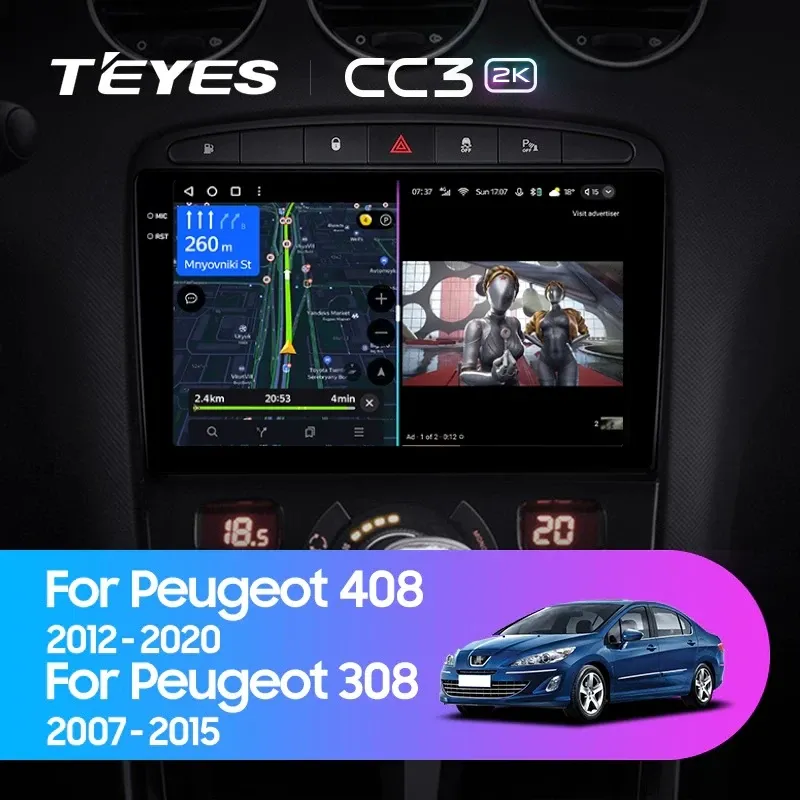 Штатная магнитола Teyes CC3 2K 6/128 Peugeot 408 1 T7 (2012-2020)
