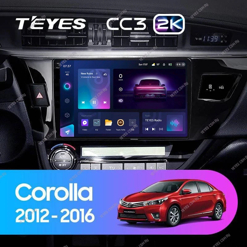 Штатная магнитола Teyes CC3 2K 6/128 Toyota Corolla (2012-2016) Тип-B