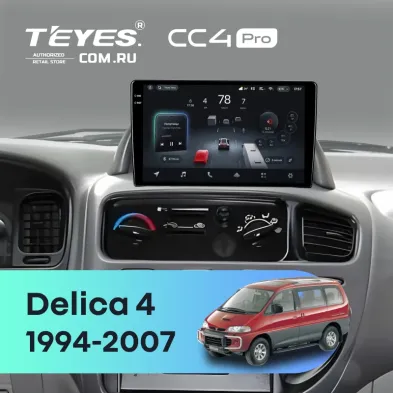 Штатная магнитола Teyes CC4 Pro 8/128 Mitsubishi Delica 4 (1994-2007) Правый руль