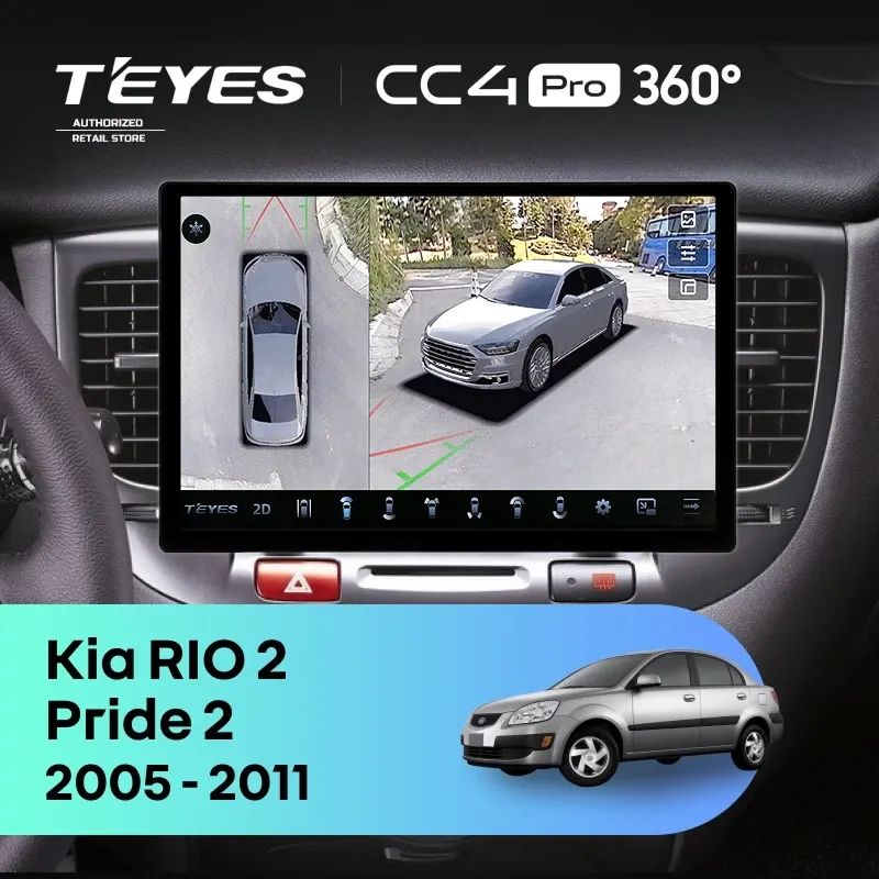 Штатная магнитола Teyes CC4 Pro 360 8/128 Kia Rio 2 (2005-2011) F2 (11")