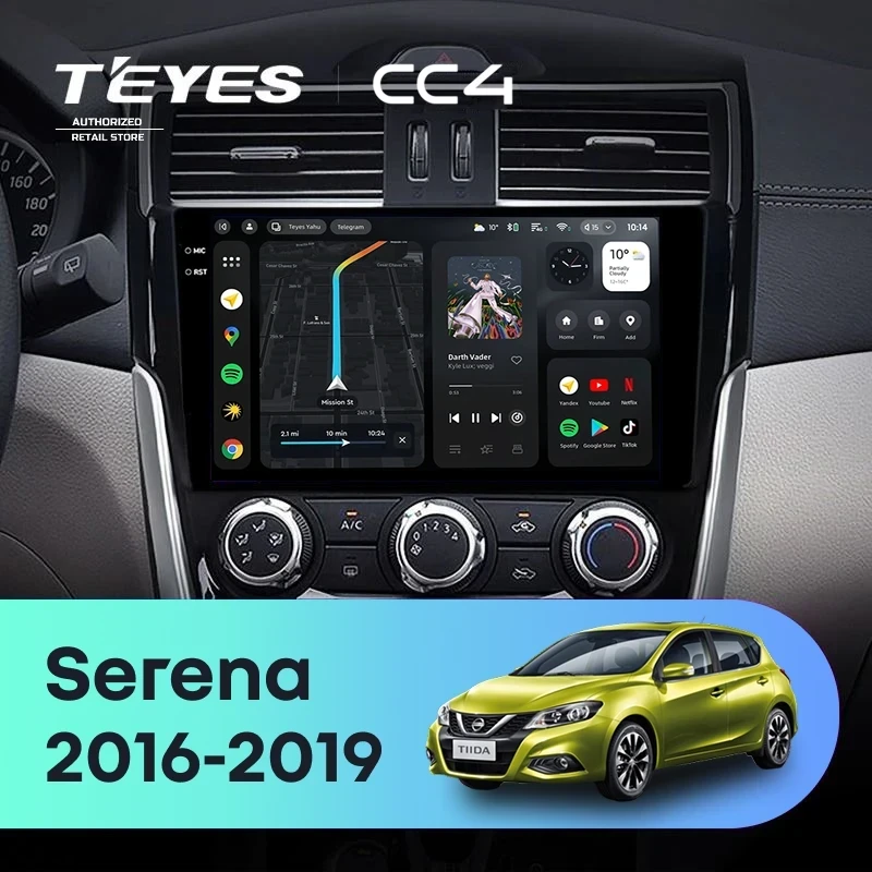 Штатная магнитола Teyes CC4 8/128 Nissan Serena (2016-2019) Тип-A