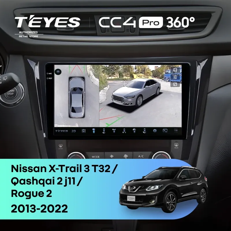 Штатная магнитола Teyes CC4 Pro 360 12/256 Nissan Rogue 2 (2013-2022) F3 Тип-AB