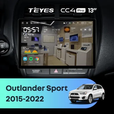 Штатная магнитола Teyes CC4 Pro 12/256 Mitsubishi Outlander Sport (2015-2022) Тип-A (13")