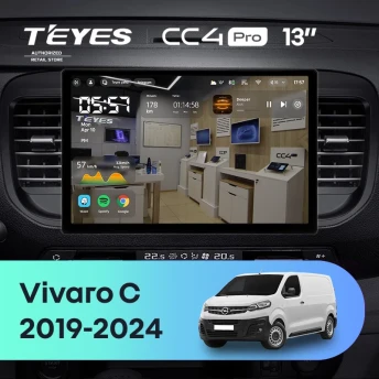 Штатная магнитола Teyes CC4 Pro 8/128 Opel Vivaro C (2019-2024) (13")