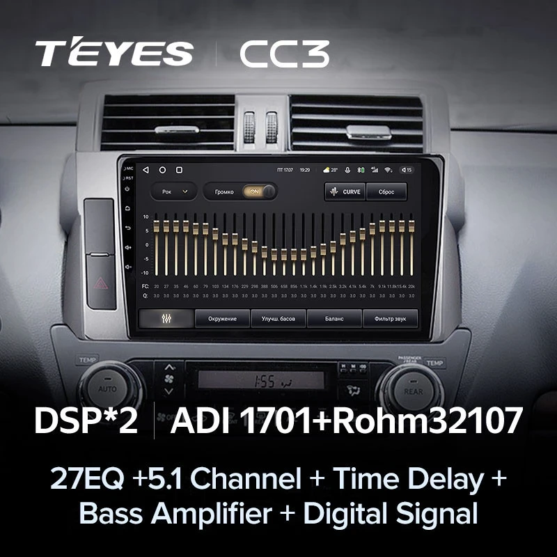 Штатная магнитола Teyes CC3 4/64 Toyota Land Cruiser Prado 150 (2013-2017)