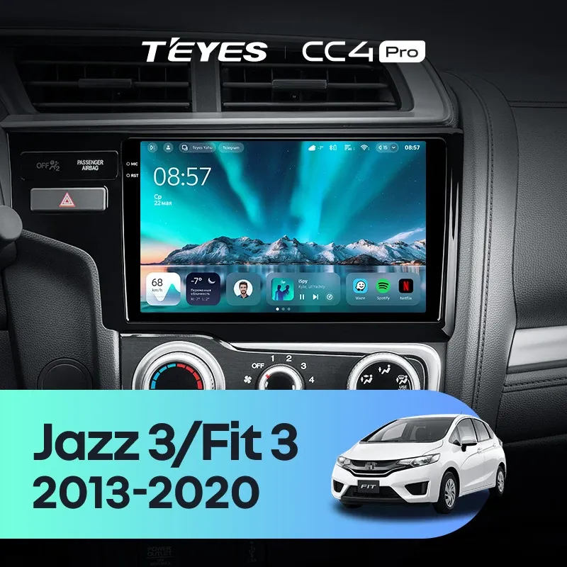 Штатная магнитола Teyes CC4 Pro 8/128 Honda Jazz 3 (2015-2020) Тип-A