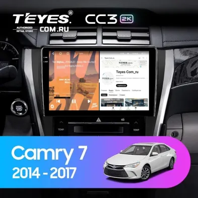 Штатная магнитола Teyes CC3 2K 6/128 Toyota Camry 7 XV 50 55 (2014-2017) (черно-серая) F1