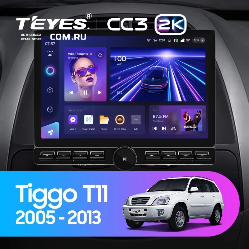 Штатная магнитола Teyes CC3 2K 6/128 Chery Tiggo T11 1 (2005-2013) (13" с кнопками)