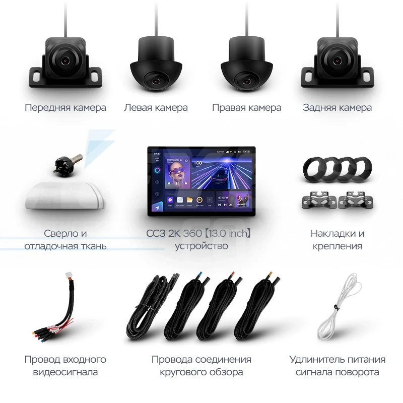 Штатная магнитола Teyes CC3 2K 360 6/128 Toyota Prius Plus V Alpha (2012-2017) Правый руль (13")