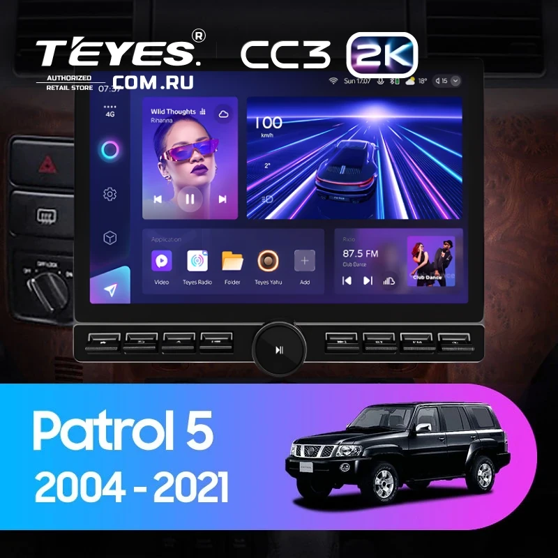 Штатная магнитола Teyes CC3 2K 6/128 Nissan Patrol V 5 Y61 (2004-2021) F3 (13" с кнопками)