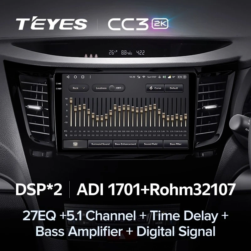 Штатная магнитола Teyes CC3 2K 4/64 Subaru Legacy 5 (2009-2014) Правый руль