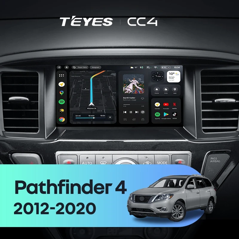 Штатная магнитола Teyes CC4 6/64 Nissan Pathfinder 4 R52 (2012-2020) F1