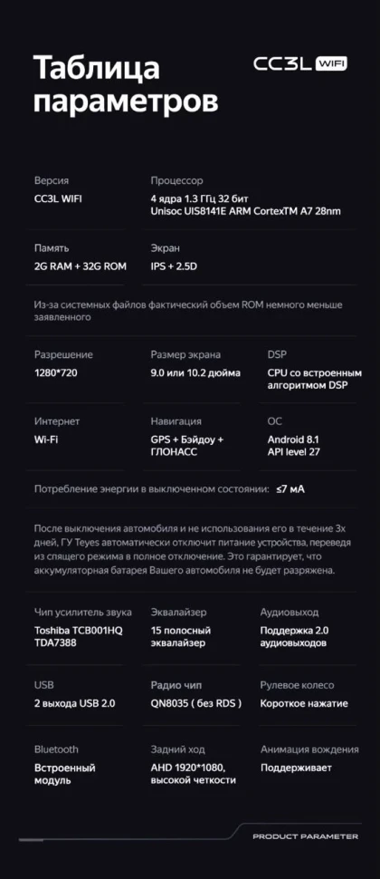 Штатная магнитола Teyes CC3L WiFi 2/32 Mitsubishi L200 5 (2018-2020) F1