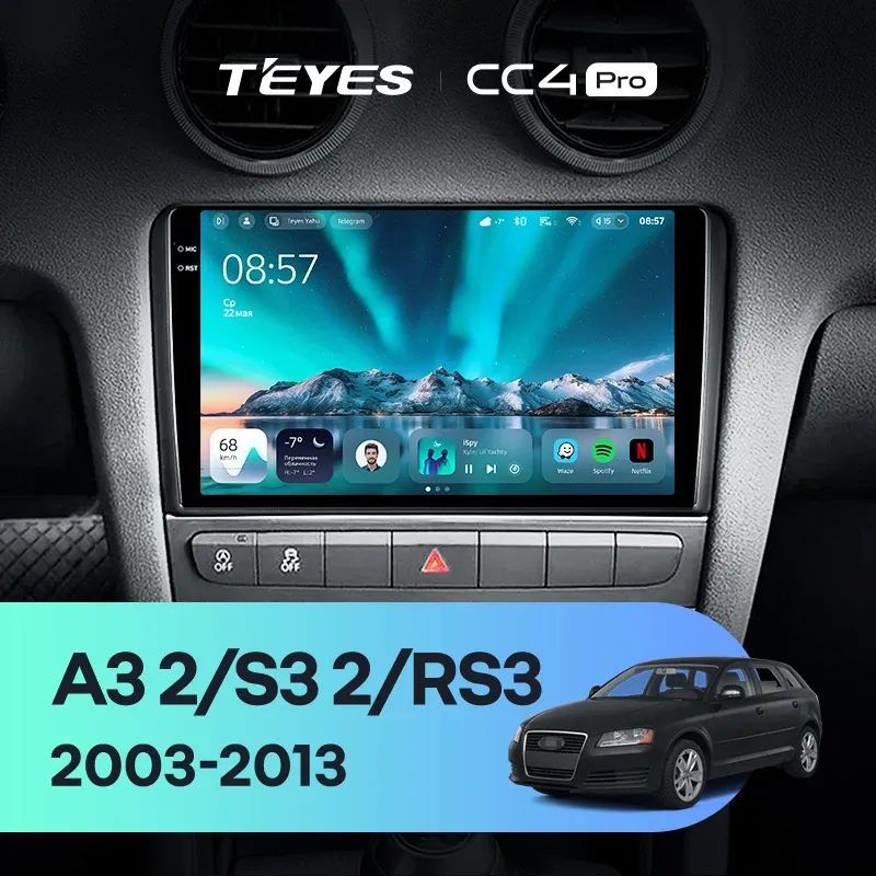 Штатная магнитола Teyes CC4 Pro 12/256 Audi RS3 1 (2011-2012)