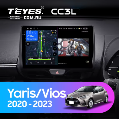 Штатная магнитола Teyes CC3L 4/32 Toyota Vios (2020-2023) Правый руль