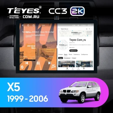 Штатная магнитола Teyes CC3 2K 4/64 BMW X5 E39 E53 (1999-2006) (13")