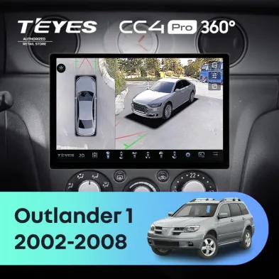 Штатная магнитола Teyes CC4 Pro 360 8/128 Mitsubishi Outlander 1 (2002-2008) F2 (11")