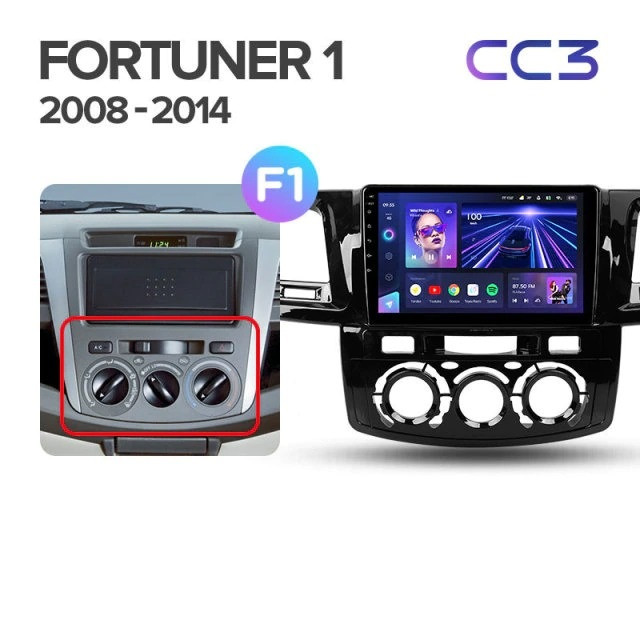 Штатная магнитола Teyes CC3 4/32 Toyota Fortuner (2008-2014) F1