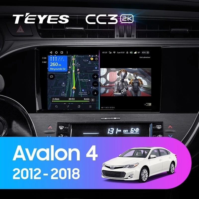 Штатная магнитола Teyes CC3 2K 6/128 Toyota Avalon IV XX40 (2012-2018)