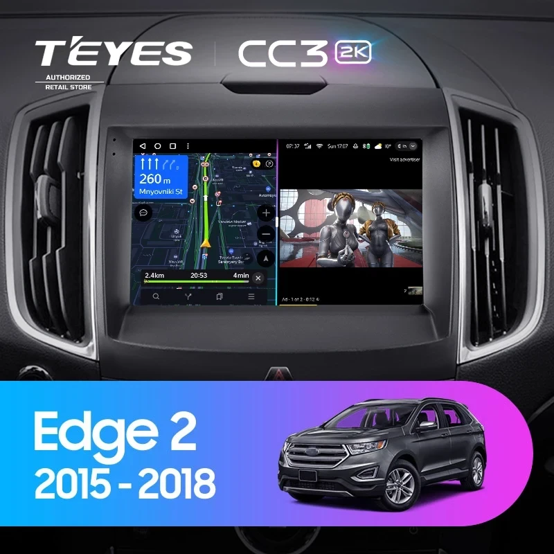 Штатная магнитола Teyes CC3 2K 360 6/128 Ford Edge 2 (2015-2018) F2