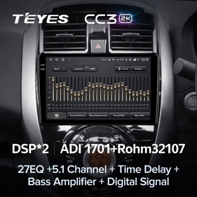 Штатная магнитола Teyes CC3 2K 4/64 Nissan Latio N17 (2014-2016) Правый руль