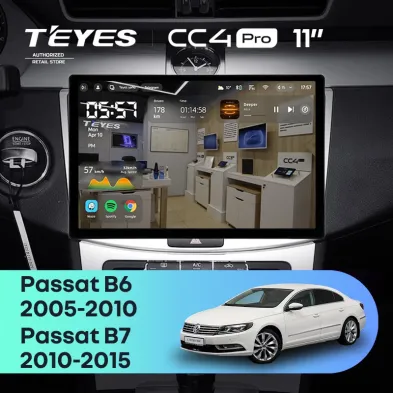 Штатная магнитола Teyes CC4 Pro 8/128 Volkswagen Passat 7 B7 (2010-2015) (11")