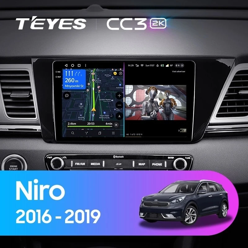 Штатная магнитола Teyes CC3 2K 360 6/128 Kia Niro DE (2016-2019)