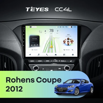 Штатная магнитола Teyes CC4L 6/64 Hyundai Rohens Coupe 2012+ F3