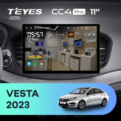 Штатная магнитола Teyes CC4 Pro 8/128 Lada Vesta 2023+ F2 Тип-B (11")