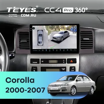 Штатная магнитола Teyes CC4 Pro 360 8/128 Toyota Corolla 120 (2000-2007) (коричневая) F1