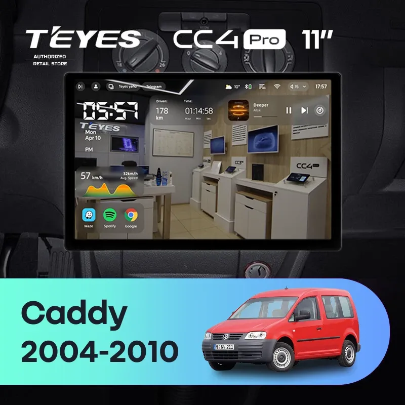 Штатная магнитола Teyes CC4 Pro 12/256 Volkswagen Caddy 2K (2004-2010) (11") (10 inch Universal)
